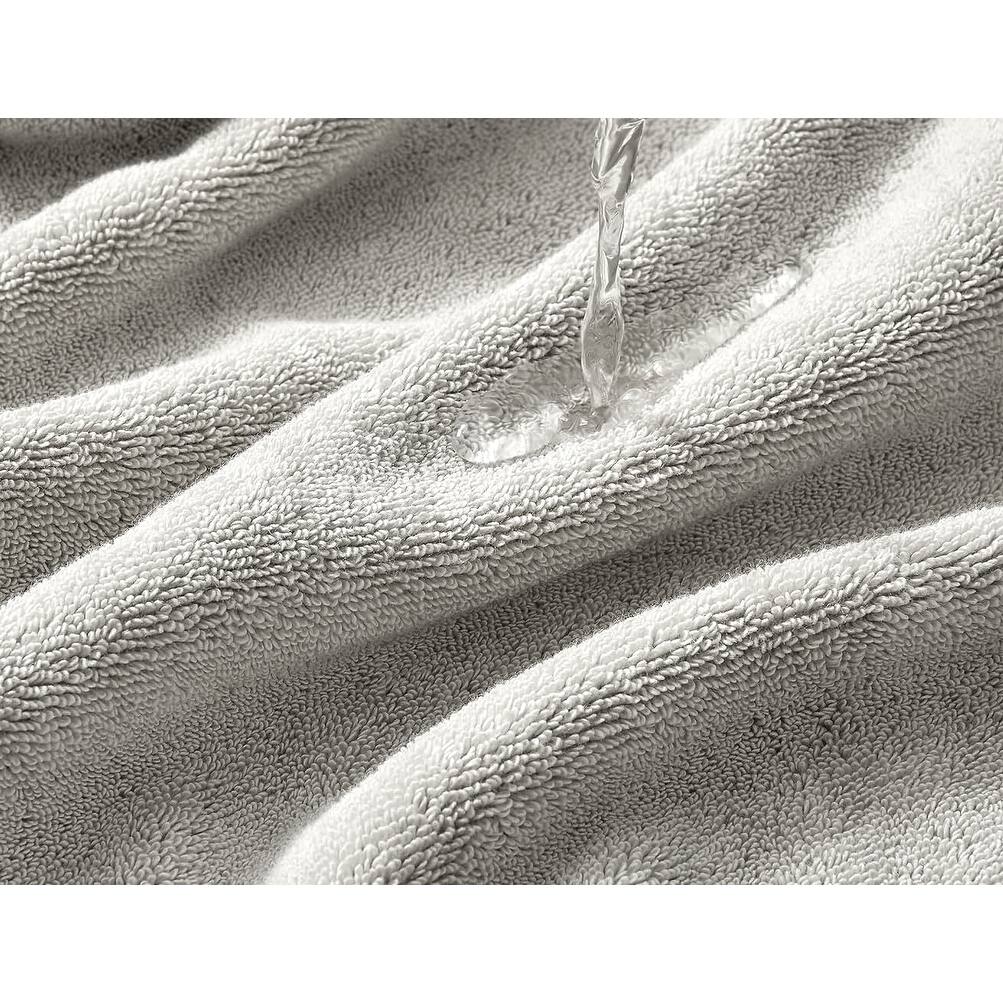 3 Piece Set Silver Cotton Super Soft Lightweight Absorbent Bath Towel